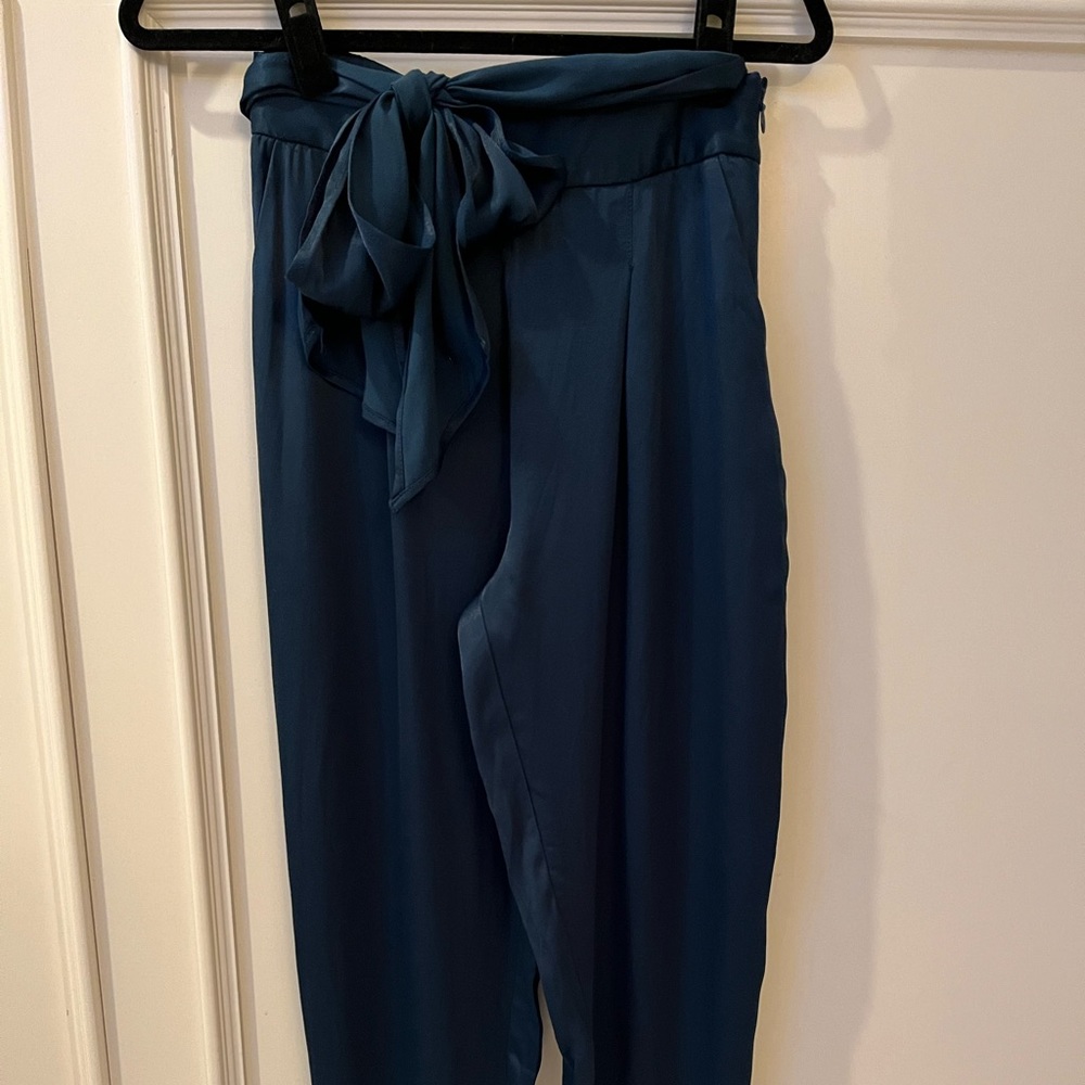 Anthropologie wide leg pant with belt sash